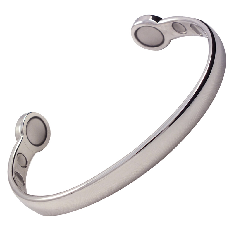 Hi-Power Silver Polished Magnetic Bracelet